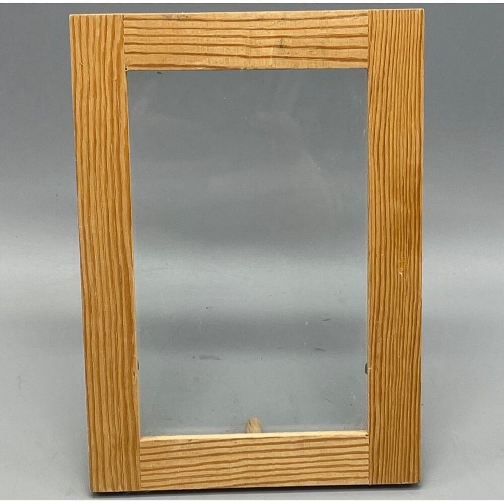 Photo frame wooden glass stick stand brown frame size 5 x 6.75" photo READ